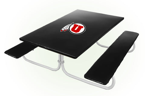 Utah Runnin' Utes NCAAB Picnic Table Bench Chair Set Outdoor Cover