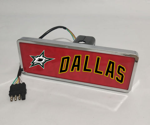 Dallas Stars NHL Rectangular Hitch Cover LED Brake Light for Trailer