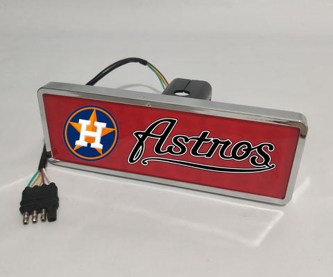 Houston Astros MLB Rectangular Hitch Cover LED Brake Light for Trailer