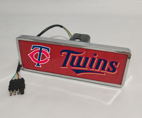 Minnesota Twins MLB Rectangular Hitch Cover LED Brake Light for Trailer