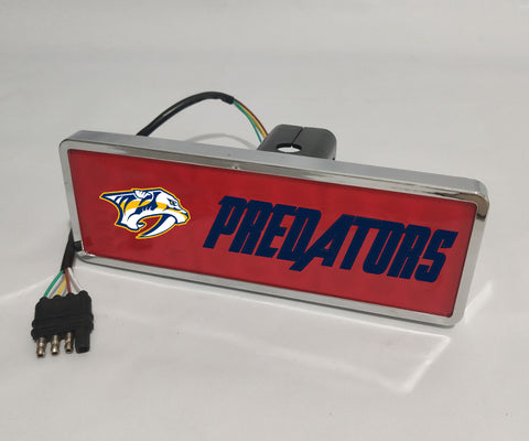 Nashville Predators NHL Rectangular Hitch Cover LED Brake Light for Trailer