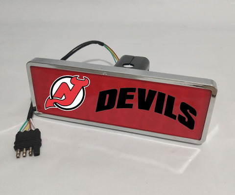 New Jersey Devils NHL Rectangular Hitch Cover LED Brake Light for Trailer