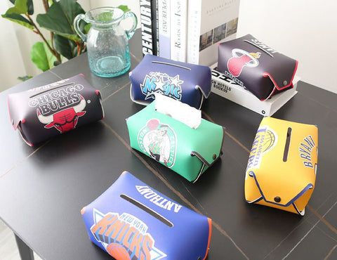 NBA Pattern Leather Tissue Box Napkin Holder