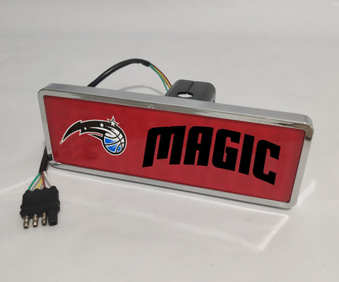 Orlando Magic NBA Rectangular Hitch Cover LED Brake Light for Trailer