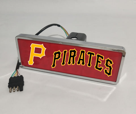 Pittsburgh Pirates MLB Rectangular Hitch Cover LED Brake Light for Trailer