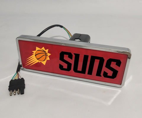 Phoenix Suns NBA Rectangular Hitch Cover LED Brake Light for Trailer