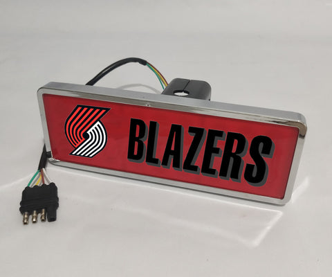 Portland Trail Blazers NBA Rectangular Hitch Cover LED Brake Light for Trailer