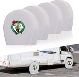 Boston Celtics NBA Tire Covers Set of 4 or 2 for RV Wheel Trailer Camper Motorhome