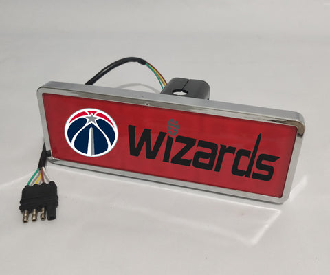 Washington Wizards NBA Rectangular Hitch Cover LED Brake Light for Trailer