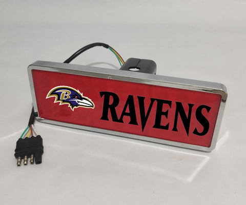 Baltimore Ravens NFL Rectangular Hitch Cover LED Brake Light for Trailer