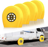 Boston Bruins NHL Tire Covers Set of 4 or 2 for RV Wheel Trailer Camper Motorhome