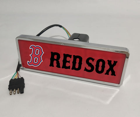 Boston Red Sox MLB Rectangular Hitch Cover LED Brake Light for Trailer