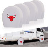 Chicago Bulls NBA Tire Covers Set of 4 or 2 for RV Wheel Trailer Camper Motorhome