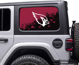 Arizona Cardinals NFL Rear Side Quarter Window Vinyl Decal Stickers Fits Jeep Wrangler