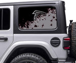 Atlanta Falcons NFL Rear Side Quarter Window Vinyl Decal Stickers Fits Jeep Wrangler