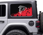 Atlanta Falcons NFL Rear Side Quarter Window Vinyl Decal Stickers Fits Jeep Wrangler