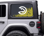 Atlanta Hawks NBA Rear Side Quarter Window Vinyl Decal Stickers Fits Jeep Wrangler