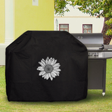 BBQ Cover Barbeque Protector White Sunflower flower