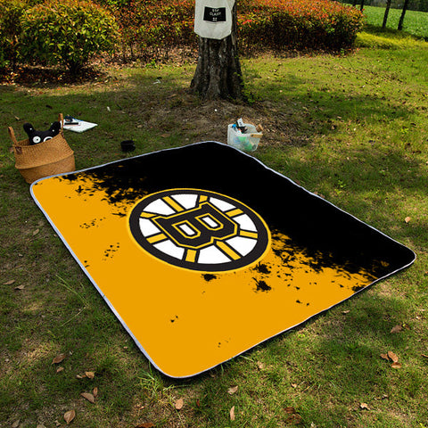 Boston Bruins NHL Picnic Blanket Mat Beach Outdoor Waterproof