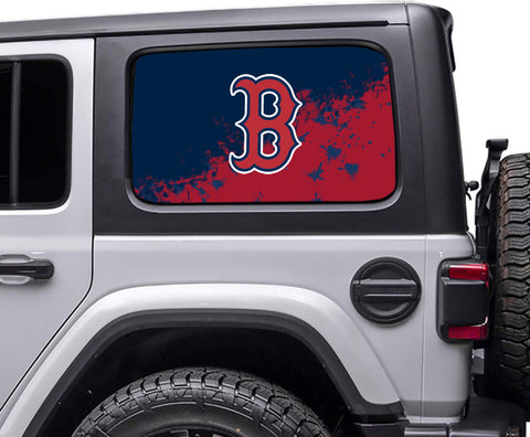 Boston Red Sox MLB Rear Side Quarter Window Vinyl Decal Stickers Fits Jeep Wrangler