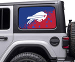 Buffalo Bills NFL Rear Side Quarter Window Vinyl Decal Stickers Fits Jeep Wrangler