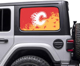 Calgary Flames NHL Rear Side Quarter Window Vinyl Decal Stickers Fits Jeep Wrangler