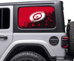 Carolina Hurricanes NHL Rear Side Quarter Window Vinyl Decal Stickers Fits Jeep Wrangler