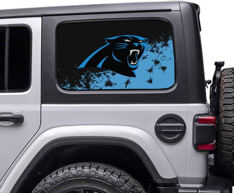 Carolina Panthers NFL Rear Side Quarter Window Vinyl Decal Stickers Fits Jeep Wrangler