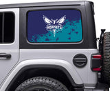 Charlotte Hornets NBA Rear Side Quarter Window Vinyl Decal Stickers Fits Jeep Wrangler