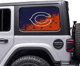 Chicago Bears NFL Rear Side Quarter Window Vinyl Decal Stickers Fits Jeep Wrangler