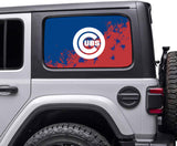 Chicago Cubs MLB Rear Side Quarter Window Vinyl Decal Stickers Fits Jeep Wrangler