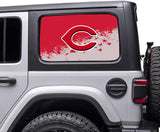 Cincinnati Reds MLB Rear Side Quarter Window Vinyl Decal Stickers Fits Jeep Wrangler