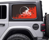 Cleveland Browns NFL Rear Side Quarter Window Vinyl Decal Stickers Fits Jeep Wrangler