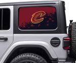 Cleveland Cavaliers NBA Rear Side Quarter Window Vinyl Decal Stickers Fits Jeep Wrangler