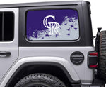 Colorado Rockies MLB Rear Side Quarter Window Vinyl Decal Stickers Fits Jeep Wrangler