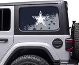 Dallas Cowboys NFL Rear Side Quarter Window Vinyl Decal Stickers Fits Jeep Wrangler