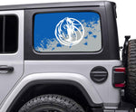 Dallas Mavericks NBA Rear Side Quarter Window Vinyl Decal Stickers Fits Jeep Wrangler