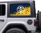 Denver Nuggets NBA Rear Side Quarter Window Vinyl Decal Stickers Fits Jeep Wrangler