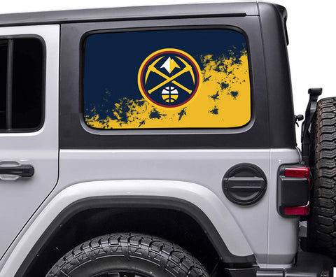 Denver Nuggets NBA Rear Side Quarter Window Vinyl Decal Stickers Fits Jeep Wrangler