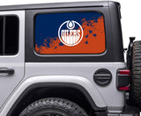 Edmonton Oilers NHL Rear Side Quarter Window Vinyl Decal Stickers Fits Jeep Wrangler