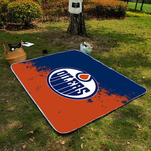 Edmonton Oilers NHL Picnic Blanket Mat Beach Outdoor Waterproof