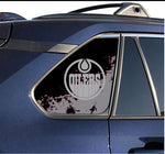 Edmonton Oilers NHL Rear Side Quarter Window Vinyl Decal Stickers Fits Toyota Rav4