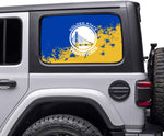 Golden State Warriors NBA Rear Side Quarter Window Vinyl Decal Stickers Fits Jeep Wrangler