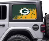 Green Bay Packers NFL Rear Side Quarter Window Vinyl Decal Stickers Fits Jeep Wrangler