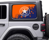 Houston Astros MLB Rear Side Quarter Window Vinyl Decal Stickers Fits Jeep Wrangler