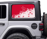 Houston Rockets NBA Rear Side Quarter Window Vinyl Decal Stickers Fits Jeep Wrangler