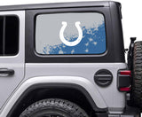 Indianapolis Colts NFL Rear Side Quarter Window Vinyl Decal Stickers Fits Jeep Wrangler