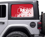 Kansas City Chiefs NFL Rear Side Quarter Window Vinyl Decal Stickers Fits Jeep Wrangler