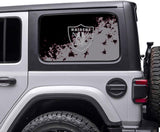 Las Vegas Raiders NFL Rear Side Quarter Window Vinyl Decal Stickers Fits Jeep Wrangler