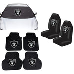 Las Vegas Raiders NFL Car Front Windshield Cover Seat Cover Floor Mats